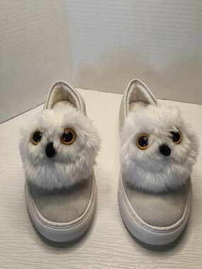 Katy Perry Collections White Owl Fur Slip-On Kids Dress Shoes